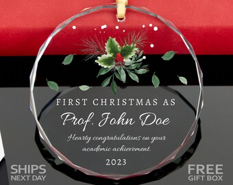 Congratulations Gift for Christmas • Academic Achievement Ornament • Scholarly Success Gift • Professorship Ornament • Graduation Gift