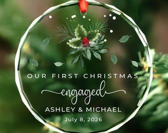 First Christmas Engaged Ornament • Custom Engagement Gift