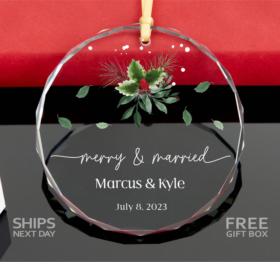 Couple Gift Wedding Gift Married Ornament Wedding Date Ornament