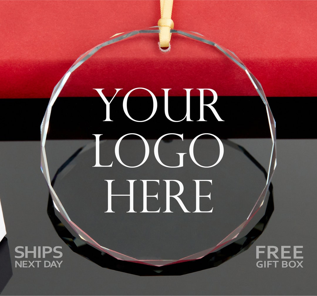 Logo Ornament Company GLASS Ornament Coworkers Christmas Gift Company Gift Favor Ornament