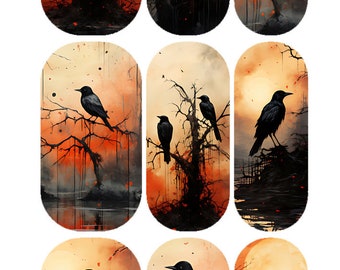 Nail Decals | Water Transfer Decals | Halloween Nail Art | Nail Supplies | DIY Manicure | Ravens