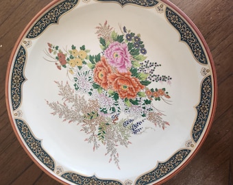 Vintage 12 inch Japanese Floral Charger Plate.