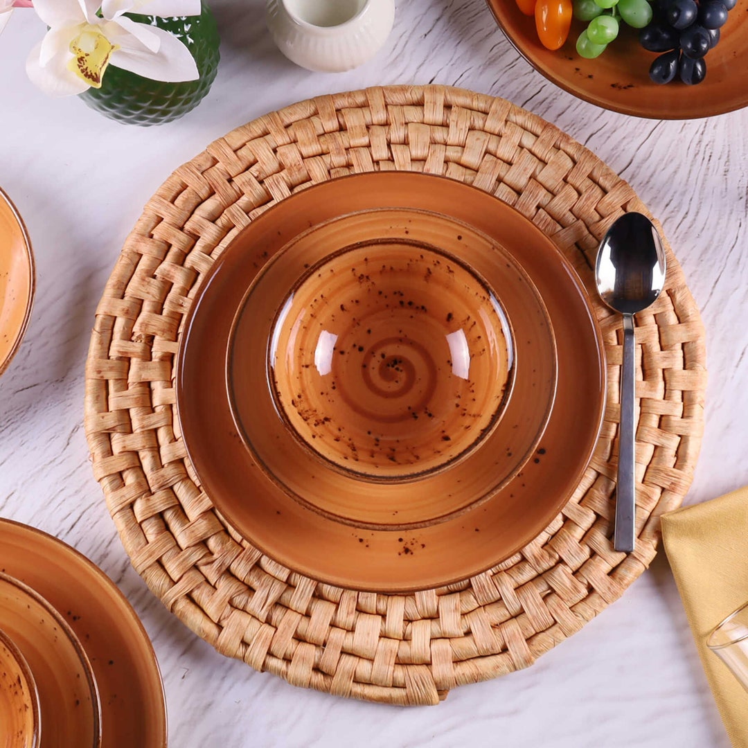 Unique Dinnerware Set Rustic Dinnerware Set Spiral Etsy