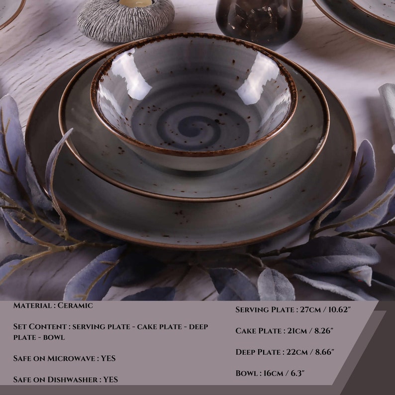 Unique Dinnerware Set Rustic Dinnerware Set Spiral Etsy