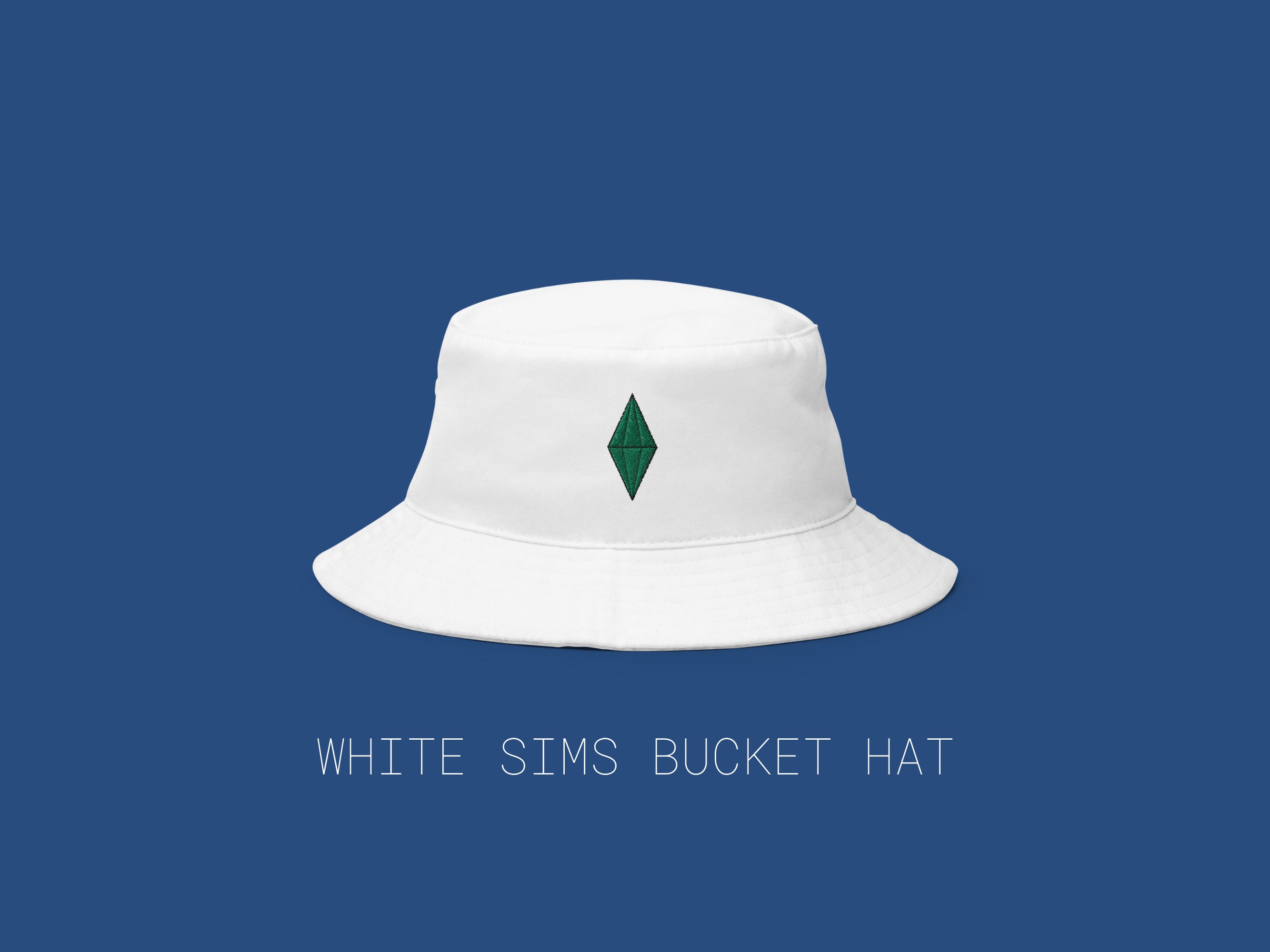 Sims Plumbob Bucket Hat White Bucket 