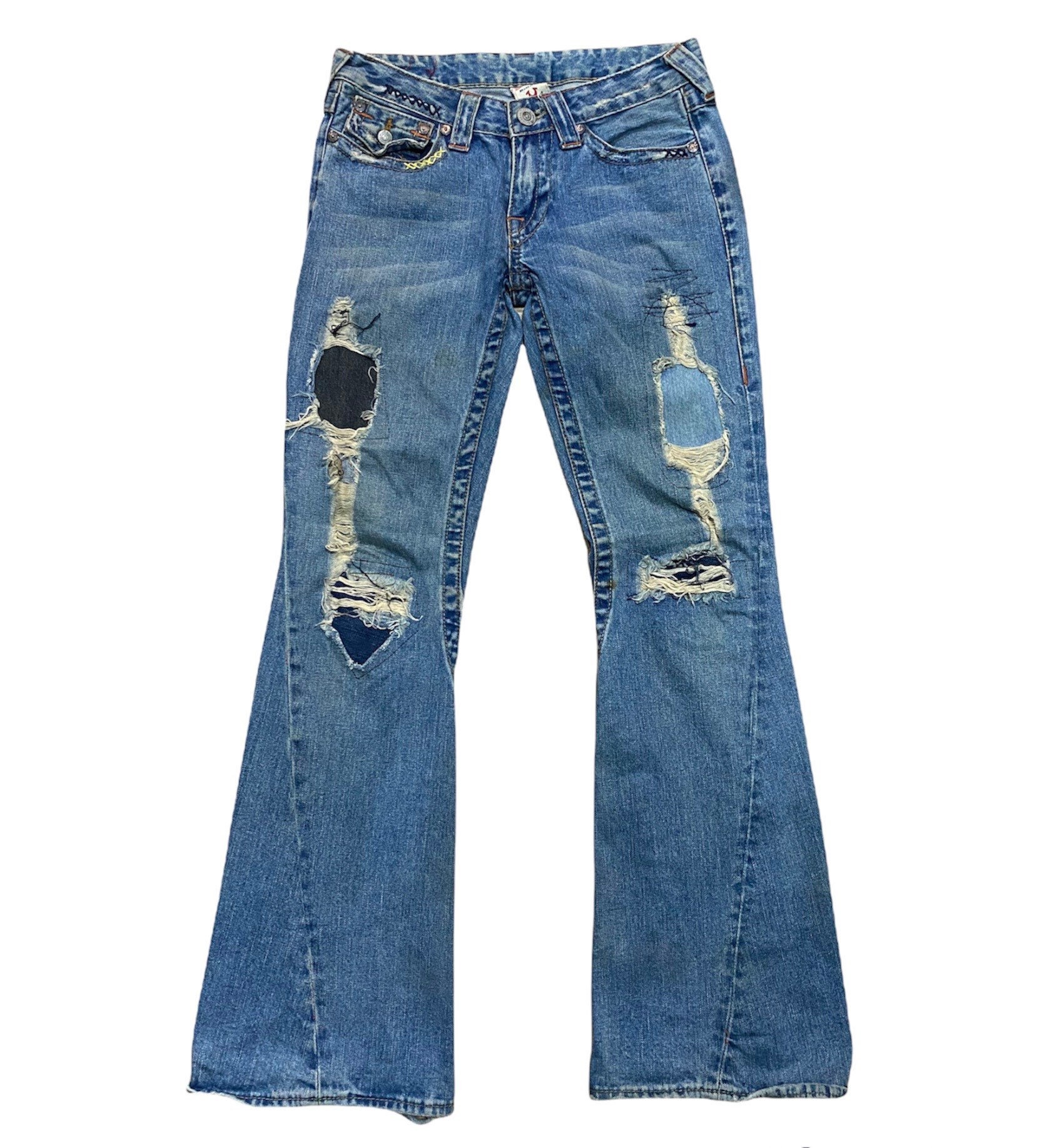 Vintage 90s True Religion Ripped Denim Jeans Japanese Brand Vintage 90s True Religion Ripped Denim Jeans Japanese Brand