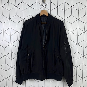 Vintage Japanese brand bomber flight jacket black colour streetwear
