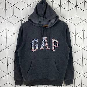 Gap Us Flag Hoodie Pullover Big Logo Streetwear Style Unisex Hoodie