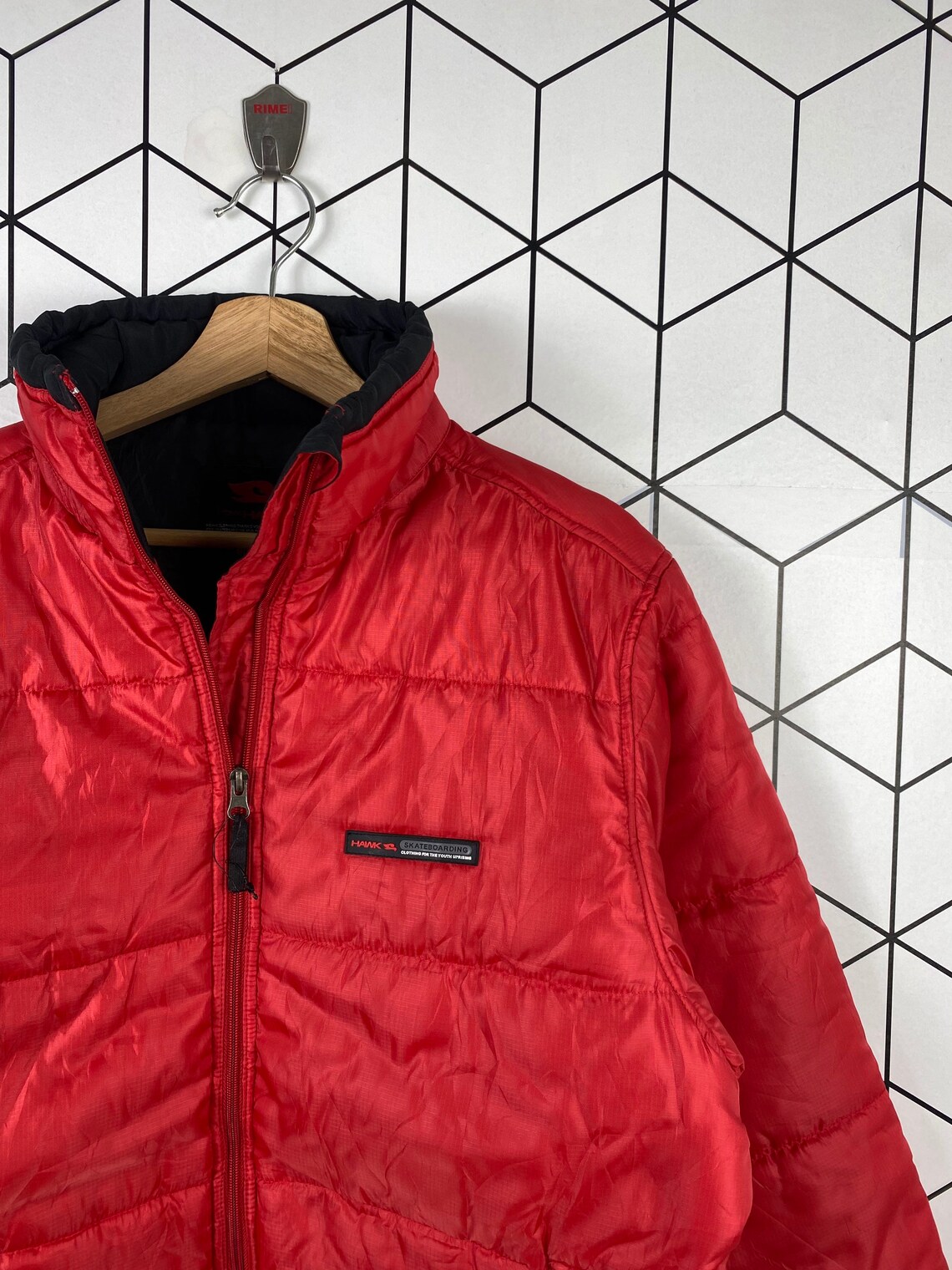 Tony Hawk Skateboarding Puffer Down Jacket Streetwear Skate Etsy Canada