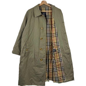 Burberry made in England nova check trench coat long jacket
