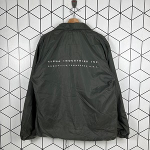 Vintage Alpha Industries Inc Nylon Jacket Varsity Made in Usa Spell Out Vintage Military