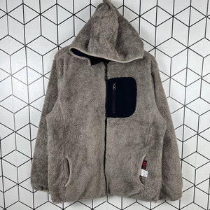 Vintage Japanese Brand Sherpa Fleece Sweater Hoodie Full Zipper Reversible