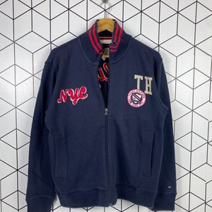 Tommy Hilfiger Full Zipper Jacket Sweater Embroidery Big Logo Spell Out