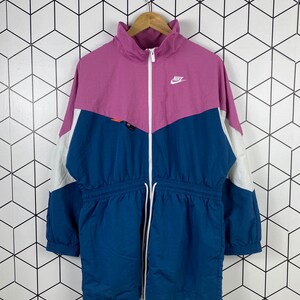 Vintage Nike Running Suit Light Jacket Full Zipper Multicolor Streetwear Sportwear