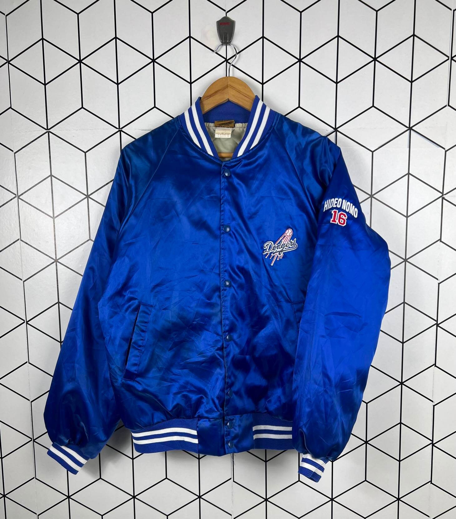 Dodgers Jacket, Satin Varsity White/Blue, S/M, Premium – Gameday