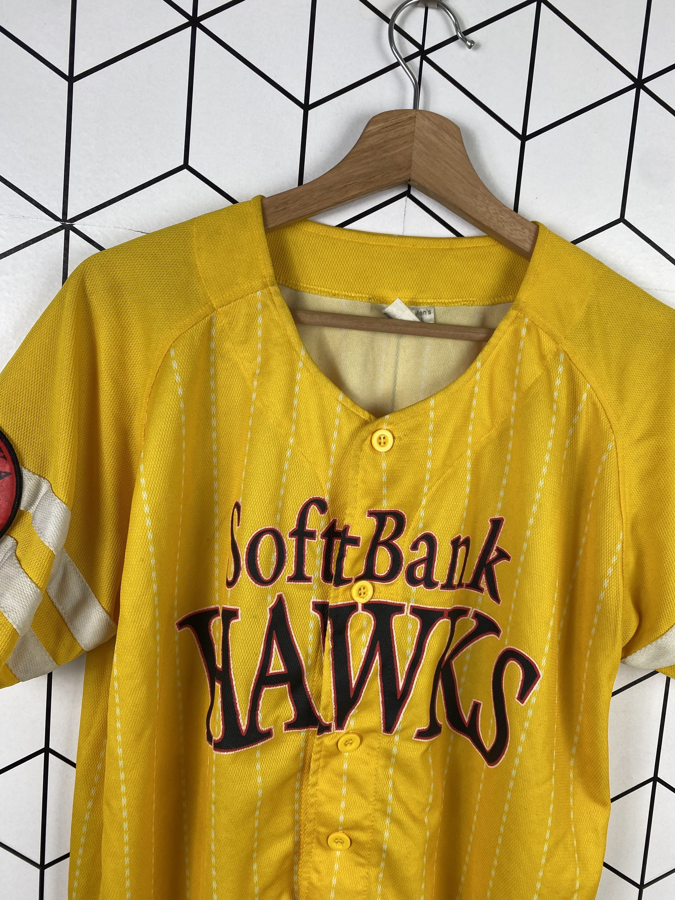Vintage Fukuoka Softbanks Hawks Embroidered Logo Satin Snap
