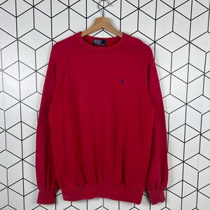 Vintage polo Ralph Lauren small pony sweatshirt crewneck red colour