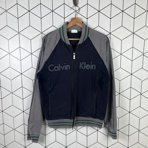 Calvin Klein jacket sweater full zipper embroidery big logo streetwear