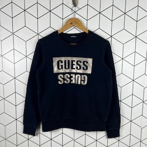 Guess sweatshirt crewneck big logo spell out streetwear