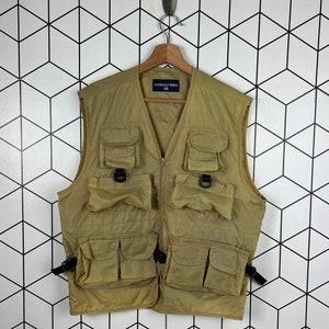 Vintage Us Friendly World Nylon Utility Vest Fishing Vest Outdoor Streetwear