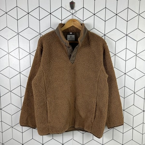 Japanese Brand Sherpa Fleece Sweater White Mountaineerint
