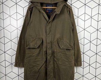 Vintage alpha industries long jacket hooded military us air force