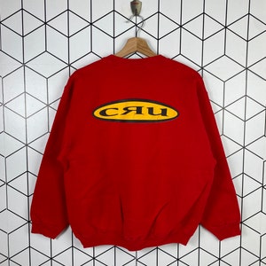 Vintage Surfing Brand CRU Design Usa Sweatshirt Crewneck Hip Hop Clothing