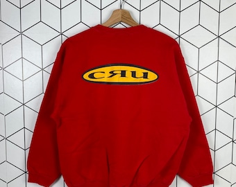 Vintage Surfing Brand CRU Design Usa Sweatshirt Crewneck Hip Hop Clothing