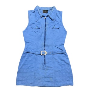 Vintage FENDI ZUCCA Monogram Denim Dress Jacket Women Sleeveless