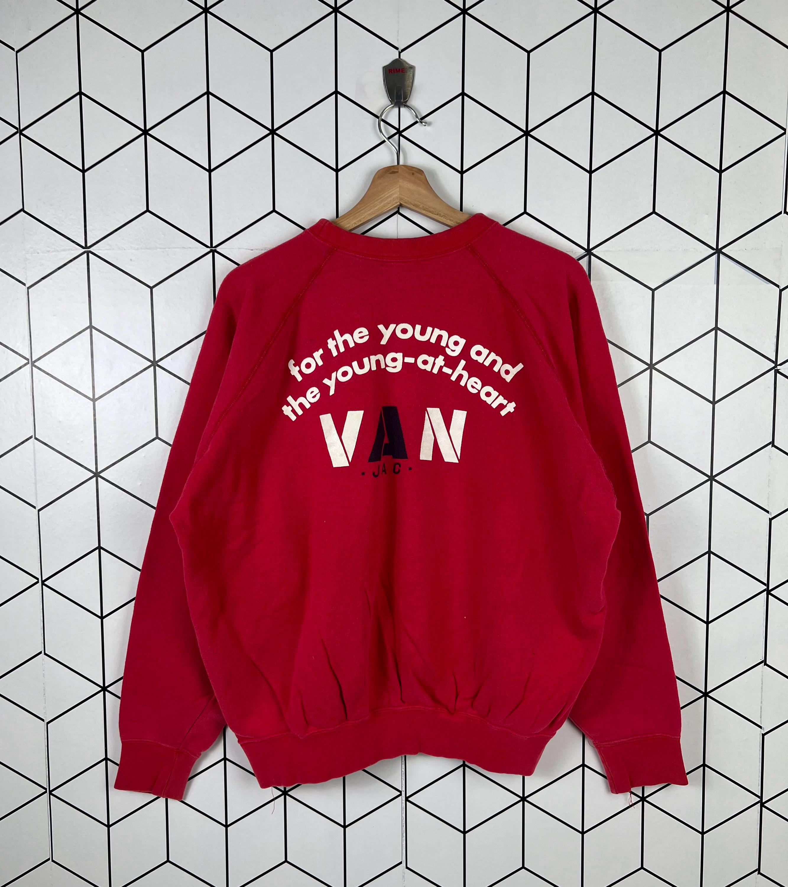 ★☆送料無料!!!VAN JAC SINCE 1954 VAN CLUB フロントオーロラプリントビッグロゴ&背襟下丸VANプリント　トレーナーM NAVY☆★ 送料無料!!! VAN JAC SINCE 1954 VAN CLUB バックアーチロゴ\u0026丸VAN