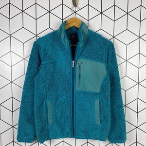 Vintage Japanese brand bulky fleece streetwear jacket small size