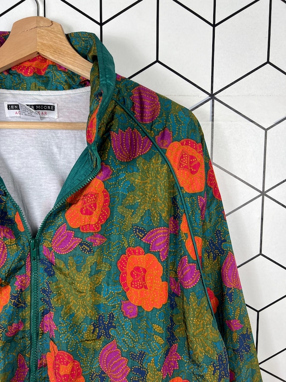 Vintage des annees 90 Jennifer Moore Floral Flower nylon veste pull femme style imprime Etsy France