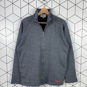 Bluza męska Kansai Yamamoto Homme w paski z Japonii z lat 90. z zamkiem błyskawicznym
