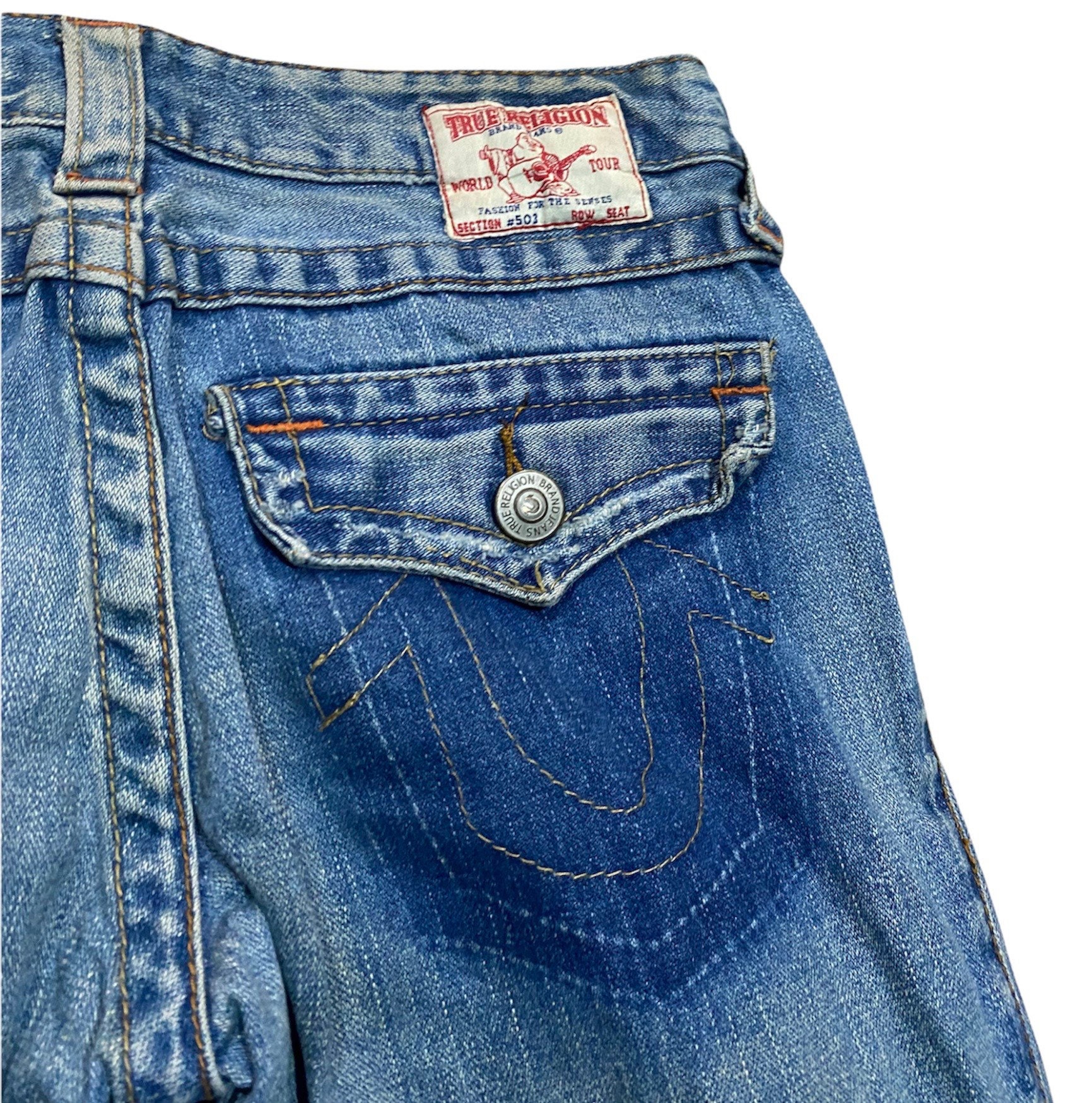 Vintage 90s True Religion Ripped Denim Jeans Japanese Brand