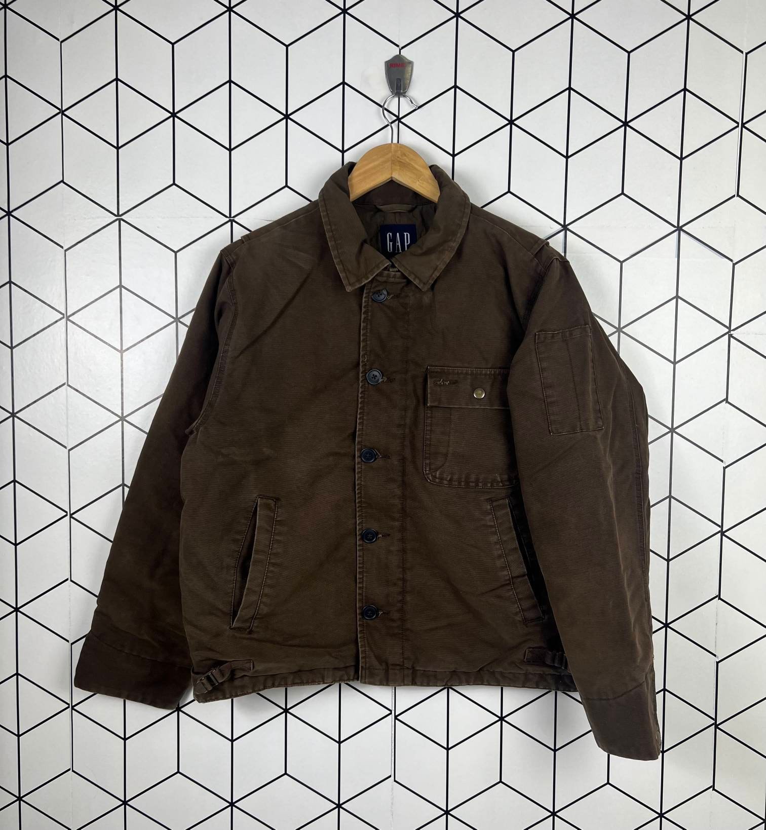 新品 】 Gap(USA)ビンテージPUCコットンワークジャケット メンズ