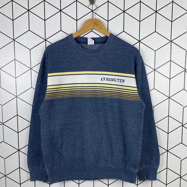 Vintage Hang Ten Surfing Sweatshirt Crewneck Vintage Surf Multicolor