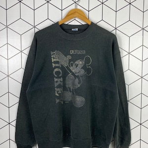 Vintage 90s Made in Usa Mickey Mouse Disney Velva Sheen Sweatshirt Crewneck Big Logo Spell Out