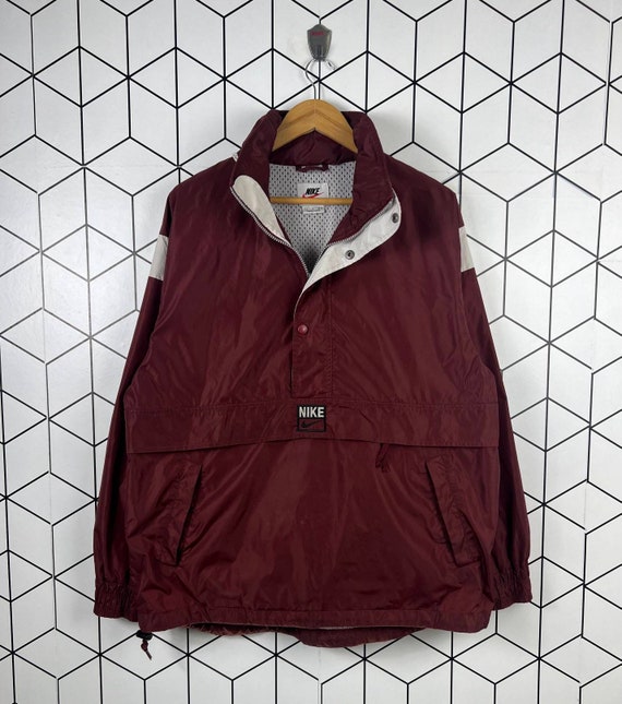 Vintage Nike Swoosh Anorak Half Zipper Windbreaker Etsy