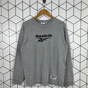 Sudadera Reebok de ropa deportiva vintage con cuello redondo y bordado de logotipo grande