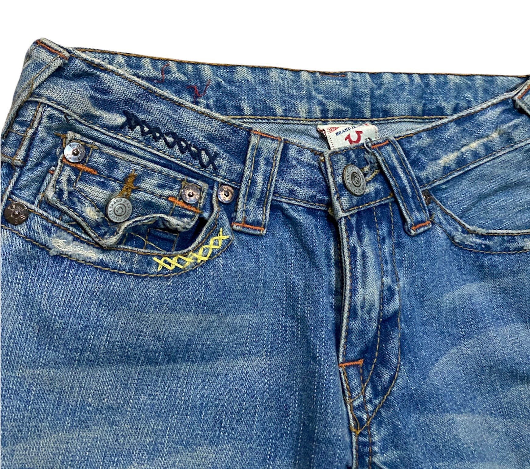 Vintage 90s True Religion Ripped Denim Jeans Japanese Brand Vintage 90s True Religion Ripped Denim Jeans Japanese Brand