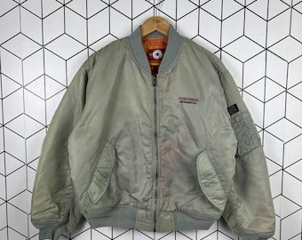 Vintage Converse All Star Flight Jacket Bomber Jacket - Etsy Vintage Converse All Star Flight Jacket Bomber Jacket - Etsy