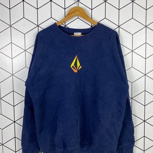 Vintage 90s Made in Usa Volcom Surfing Sweatshirt Centre Logo Volcom Streetwear Skate