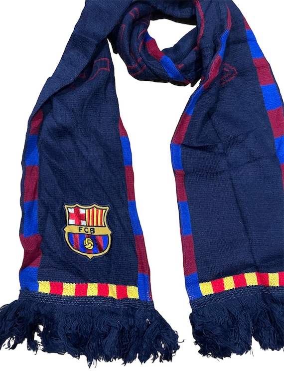 Vintage FC Barcelona Muffler Scarf Spain - Etsy