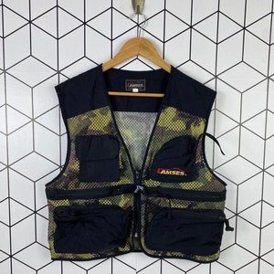 Vintage Japanese Brand Lamses Camo Utility Vest Outdoor Style