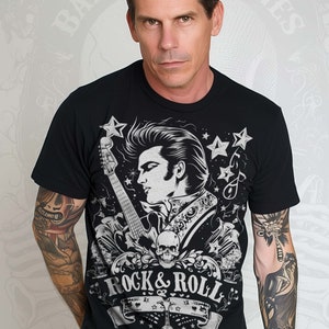 Rock n Roll Icons Men&#39;s Rockabilly Style T-Shirt