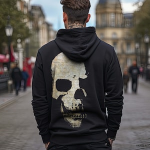 Skull print hoodie best sale