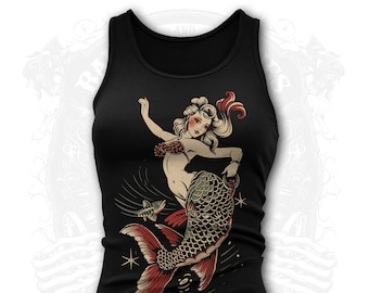 Vintage Mermaid Design Women&#39;s Tanktop