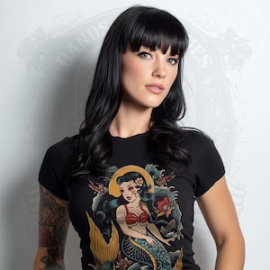 Vintage Mermaid Waves Frauen T-Shirt