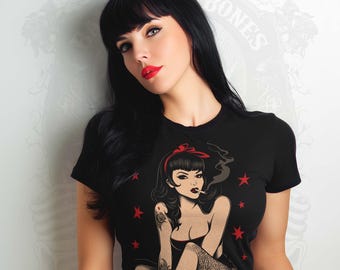 Naughty Rockabella Women's Rockabilly Pin-Up T-Shirt