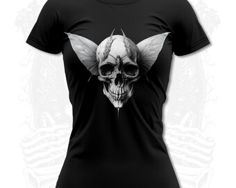 Butterfly 2 Skull Gothic Women's T-Shirt